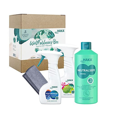 HAKA Cleaning Set WeltFairbesser Box | Neutral Soap, All-Purpose Cleaner, Floor, Kitchen & Bathroom Cleaner | Sustainable & Vegan on Sale